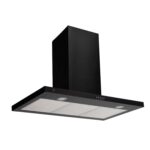 Campana de cocina de pared tipo T 90 cm, 500 m3/h de extracción en acero inoxidable - negro CEV90BN Avera
