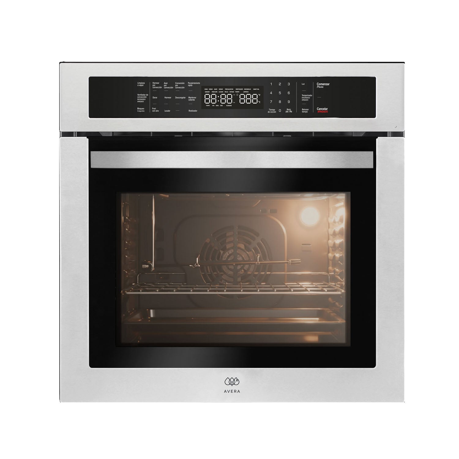 01_5d2dd681-c218-4bd0-b1a2-b1ed89438d82.jpg Horno empotrable a gas LP 58 L control táctil con convección, freidora de aire, limpieza a vapor - 14 funciones HE03DLP Avera - Imagen 1