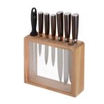 Juego de cuchillos de acero inoxidable con base de madera - 7 piezas CU7 Avera