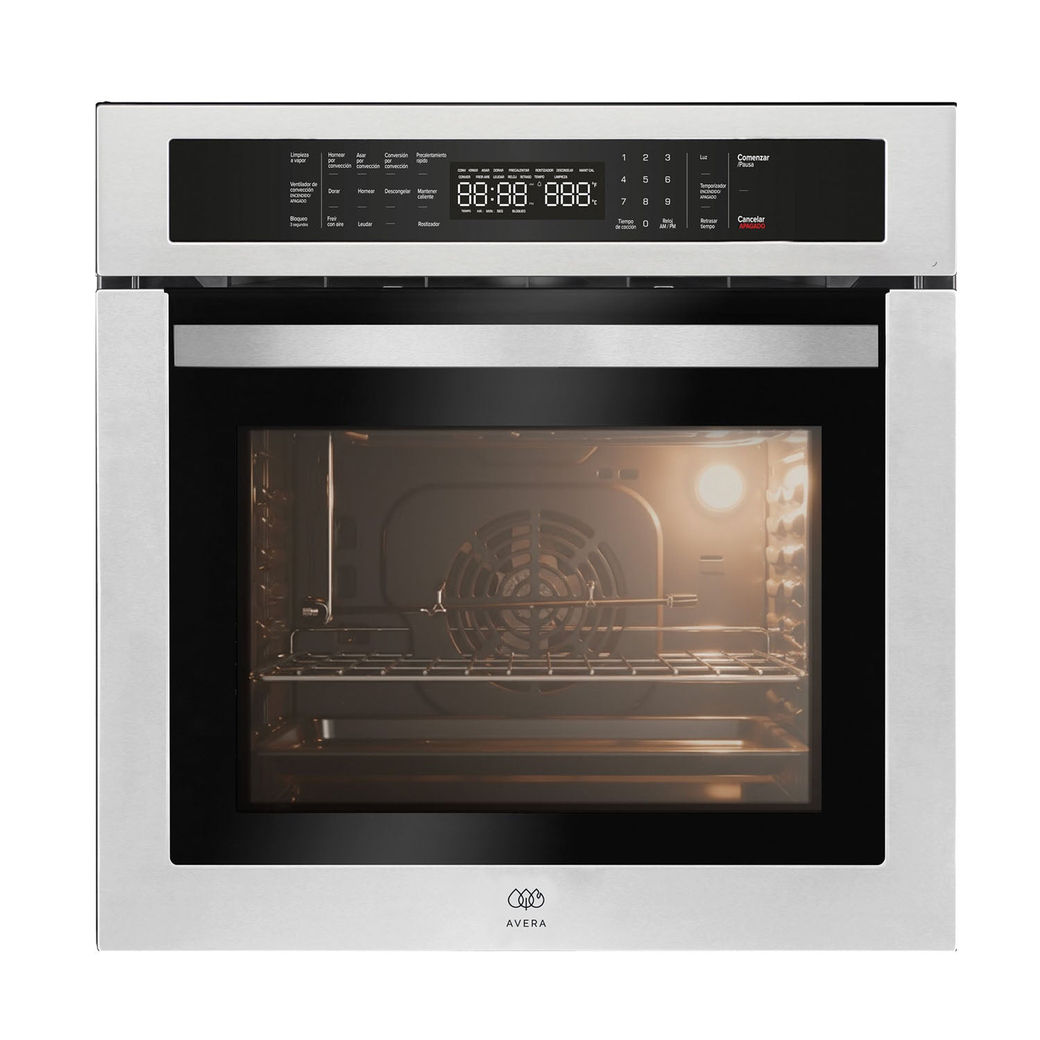 01_facbb125-73f3-406b-a917-8c480f2ecf30.jpg Horno empotrable a gas natural 58 L control táctil con convección, freidora de aire, limpieza a vapor - 14 funciones HE03DNAT Avera - Imagen 1