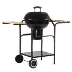 Asador de carbón de 18" 44 cm con termómetro, bandeja de cenizas y mesas laterales AC18ML Avera