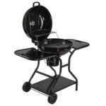 Asador de carbón de 22" 56 cm con termómetro, bandeja de cenizas y mesas laterales de acero inoxidable AC22ML Avera