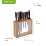 Juego de cuchillos de acero inoxidable con base de madera - 7 piezas CU7 Avera - Imagen 3
