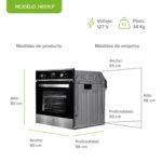 Horno empotrable a gas LP 58 L con rostizador, temporizador digital y 5 funciones HE01LP Avera - Imagen 4