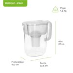 Jarra filtradora de agua 3.5 L - filtro de carbón activado de carga de plata JPA01 Avera - Imagen 4