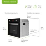 Horno empotrable mixto gas LP con grill eléctrico 58 L 127 V temporizador digital y 4 funciones HEM02LP Avera - Imagen 4