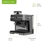 Cafetera espresso barista 2.8L con vaporizador y molino - 19 bares de presión CAF06 Avera - Imagen 4