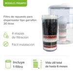 Cartucho de repuesto para filtro de agua tipo garrafón 20 L FRGAP01 Avera - Imagen 2