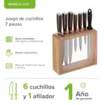 Juego de cuchillos de acero inoxidable con base de madera - 7 piezas CU7 Avera - Imagen 2