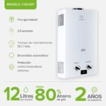 Calentador de agua instantáneo gas natural 2.5 Servicios, 12 Litros/Minuto C12LNAT Avera - Imagen 2