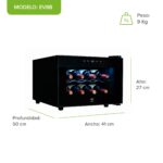 Cava de vinos 8 botellas horizontal enfriamiento termoeléctrico 25 L EV8B Avera - Imagen 4
