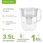 Jarra filtradora de agua 3.5 L - filtro de carbón activado de carga de plata JPA01 Avera - Imagen 2
