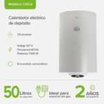 Calentador de agua de depósito eléctrico 1.5 Servicios, 50 Litros 127 V C50LE Avera - Imagen 2