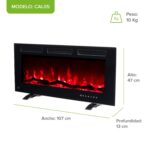 Calefactor eléctrico tipo chimenea 42" 107 cm con WiFi - cobertura 35m2 CAL05 Avera - Imagen 3
