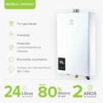 Calentador de agua instantáneo modulante gas natural 4 Servicios, 24 Litros/Minuto CM24NAT Avera - Imagen 2