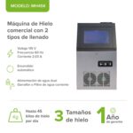 Máquina de hielo comercial con 2 tipos de llenado - hasta 45 kg al día y 11 kg de depósito MH45K Avera - Imagen 2