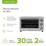 Horno eléctrico tostador XL 30L con 3 modos de calor hasta 250°C 1500 W HEL30 Avera - Imagen 2