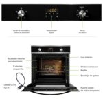 Horno empotrable a gas LP 58 L con rostizador, temporizador digital y 5 funciones HE01LP Avera - Imagen 3