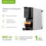 Cafetera compacta para café molido y cápsulas nespresso o dolce gusto - 800 ml CAF02 Avera - Imagen 2