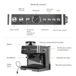 Cafetera espresso barista 2.8L con vaporizador y molino - 19 bares de presión CAF06 Avera - Imagen 3