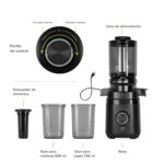 Extractor de jugo prensado en frío con tubo de alimentación 11 cm 150 W EJ01 Avera - Imagen 3