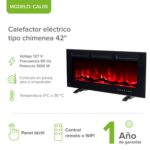 Calefactor eléctrico tipo chimenea 42" 107 cm con WiFi - cobertura 35m2 CAL05 Avera - Imagen 2