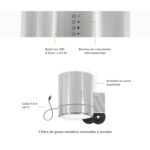 Campana de cocina para isla colgante cilíndrica 38 cm con lámpara decorativa, 850 m3/h de extracción acero inoxidable CIS38C Avera - Imagen 3