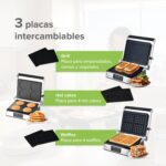 Parrilla grill eléctrica 3 en 1 XL apertura 180° con placas intercambiables GE01 Avera - Imagen 5