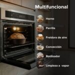 Horno empotrable a gas LP 58 L control táctil con convección, freidora de aire, limpieza a vapor - 14 funciones HE03DLP Avera - Imagen 5