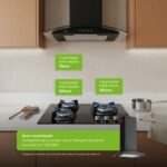 Parrilla de gas 3 quemadores 60 cm en vidrio templado con soporte circular - negro VT3 Avera - Imagen 7