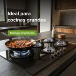 Parrilla de gas 5 quemadores 90 cm en vidrio templado con soporte circular - negro VT5B Avera - Imagen 8