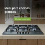 Parrilla de gas 5 quemadores 86 cm en acero inoxidable - negro satinado profundo AI5BN Avera - Imagen 8