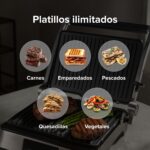 Parrilla grill eléctrica 3 en 1 XL apertura 180° con placas intercambiables GE01 Avera - Imagen 7