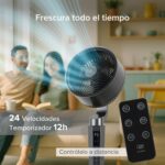 Ventilador de pedestal de 24 velocidades, rotación 360°, oscilación 120° con control VENTOR05 Avera - Imagen 6