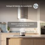 Campana de cocina para isla colgante cilíndrica 38 cm con lámpara decorativa, 850 m3/h de extracción acero inoxidable CIS38C Avera - Imagen 7