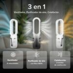 Ventilador calefactor sin aspas y purificador 3 en 1, oscilación 90° con WiFi VENTOR06 Avera - Imagen 5