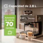 Cafetera espresso barista 2.8L con vaporizador y molino - 19 bares de presión CAF06 Avera - Imagen 6