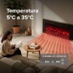 Calefactor eléctrico tipo chimenea 42" 107 cm con WiFi - cobertura 35m2 CAL05 Avera - Imagen 6