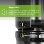 Extractor de jugo prensado en frío con tubo de alimentación 11 cm 150 W EJ01 Avera - Imagen 5