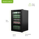 Refrigerador enfriador de bebidas 75 latas 63 L 2.2 pies cúbicos EBC75 Avera - Imagen 4