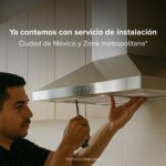 Campana de cocina de pared tipo T 90 cm, 500 m3/h de extracción en acero inoxidable - negro CEV90BN Avera - Imagen 11
