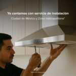Campana de cocina para isla colgante cilíndrica 38 cm con lámpara decorativa, 850 m3/h de extracción acero inoxidable CIS38C Avera - Imagen 9