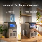Máquina de hielo comercial con 2 tipos de llenado - hasta 45 kg al día y 11 kg de depósito MH45K Avera - Imagen 9