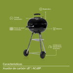 Asador de carbón de 18" 44 cm con termómetro AC18P Avera - Imagen 3