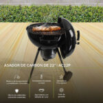 Asador de carbón de 22" 56 cm con termómetro y bandeja de cenizas AC22P Avera - Imagen 3