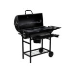 Asador de carbón tipo tambor con termómetro, bandeja de cenizas, mesa lateral y frontal ACB02 Avera