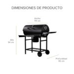 Asador de carbón tipo tambor con termómetro, bandeja de cenizas, mesa lateral y frontal ACB02 Avera - Imagen 5