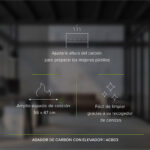 Asador de carbón con elevador de parrilla, puerta para carbón y mesa lateral ACB03 Avera - Imagen 3