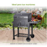Asador de carbón con elevador de parrilla, puerta para carbón y mesa lateral ACB03 Avera - Imagen 8