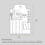 Kit de utensilios para asador de acero inoxidable - 28 piezas ADA28 Avera - Imagen 5
